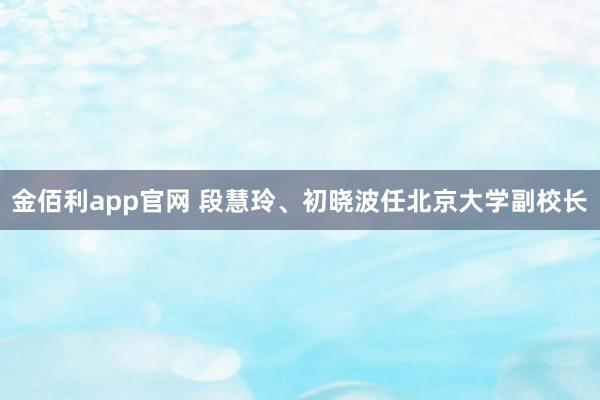 金佰利app官网 段慧玲、初晓波任北京大学副校长