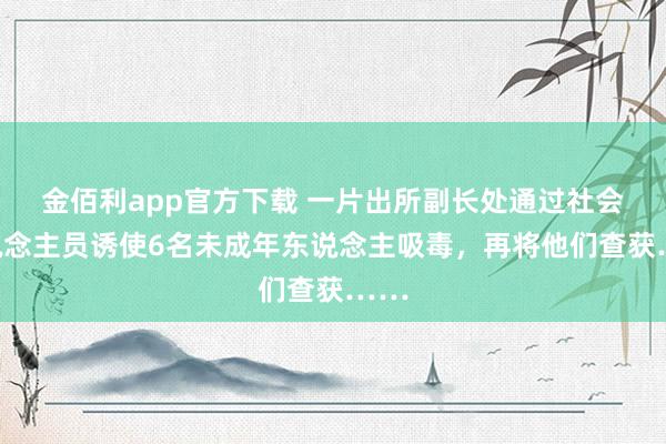 金佰利app官方下载 一片出所副长处通过社会东说念主员诱使6名未成年东说念主吸毒，再将他们查获……