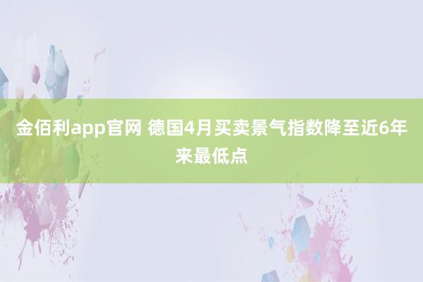 金佰利app官网 德国4月买卖景气指数降至近6年来最低点