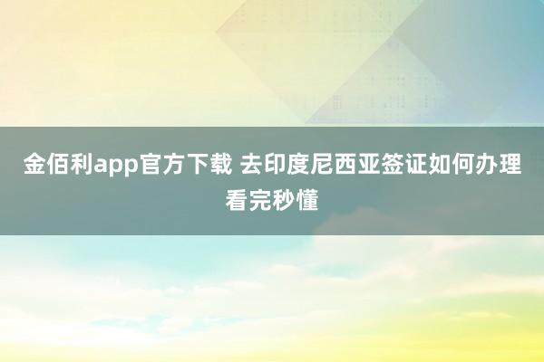 金佰利app官方下载 去印度尼西亚签证如何办理看完秒懂