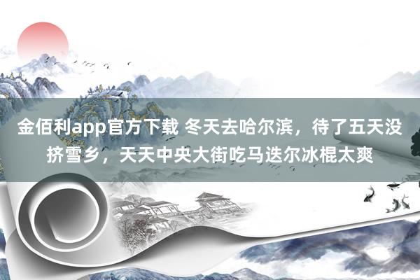金佰利app官方下载 冬天去哈尔滨，待了五天没挤雪乡，天天中央大街吃马迭尔冰棍太爽