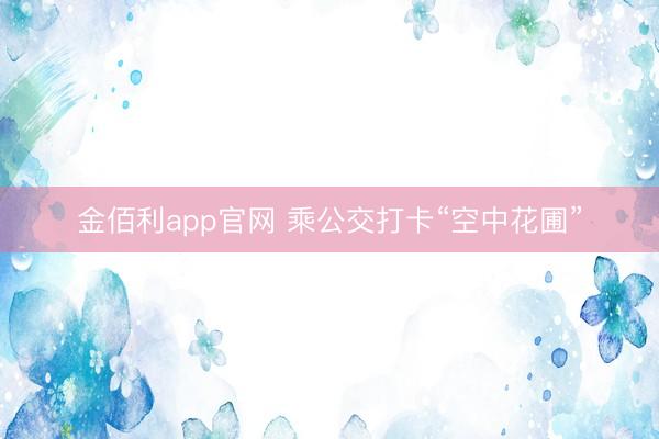 金佰利app官网 乘公交打卡“空中花圃”