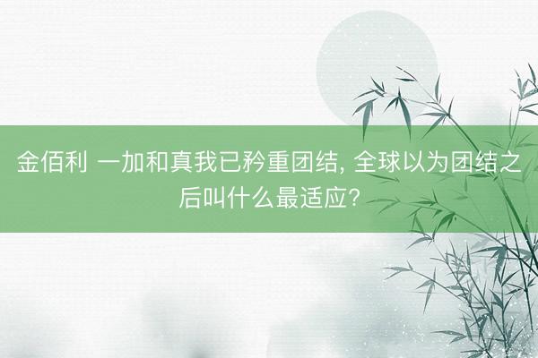金佰利 一加和真我已矜重团结， 全球以为团结之后叫什么最适应?